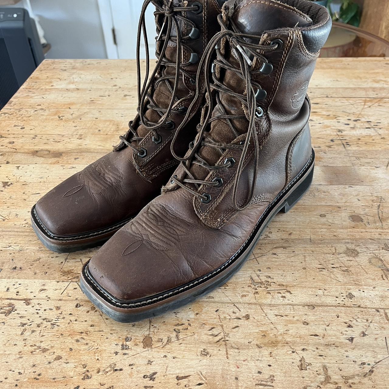 Justin stampede lace store up work boots