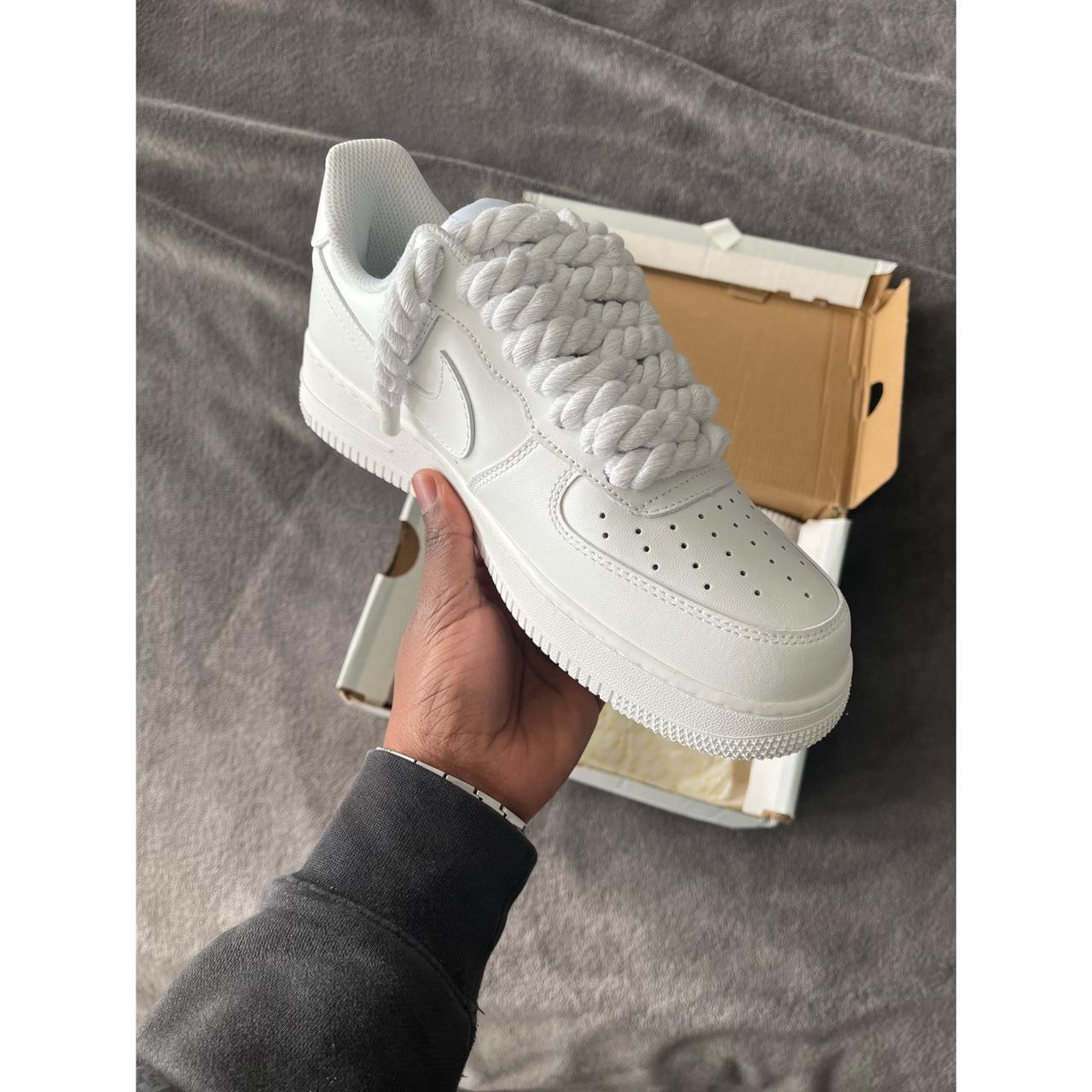 Air Force 1 Rope laces White Air force 1’s with... - Depop