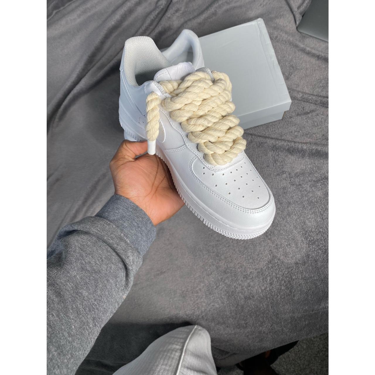 Air Force 1 Rope laces White Air force 1’s with... - Depop