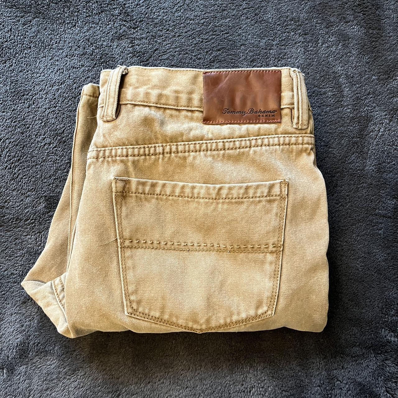 90s Tommy Bahama tan and cream carpenter pants Depop