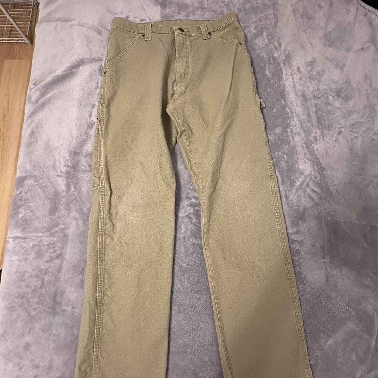 nice tan carpenter pants. 9 inch knee area. no... - Depop