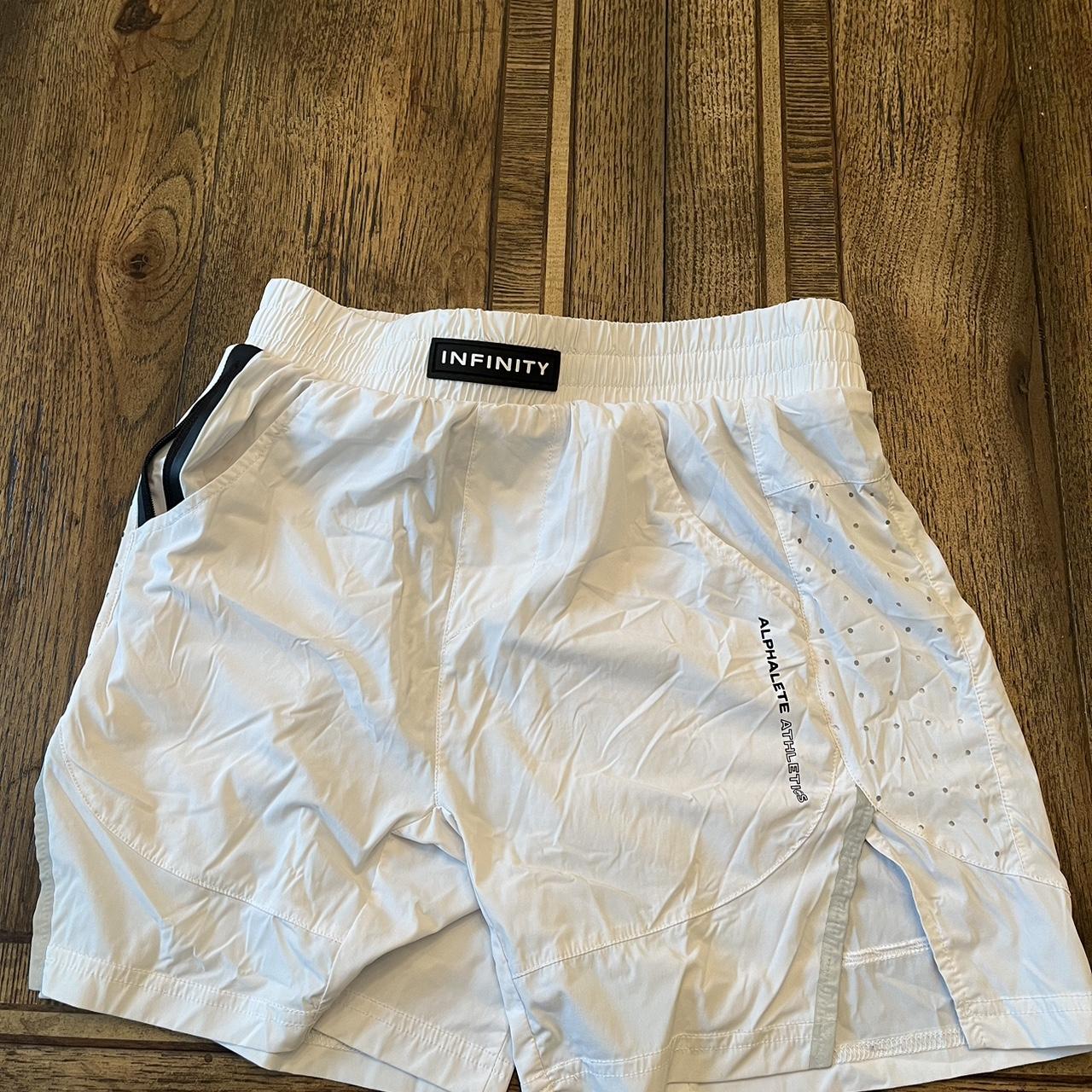 Infinity white and black shorts Alphalete - Depop