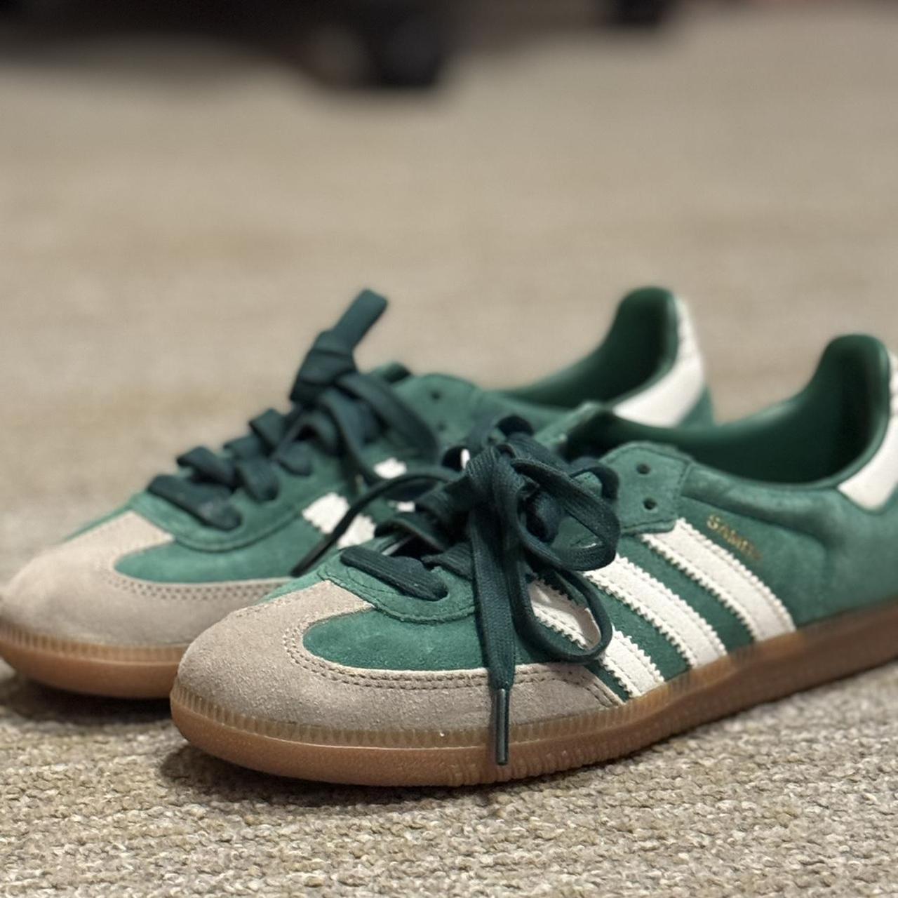 ADDIAS SAMBA OG: collegiate green gum grey... - Depop