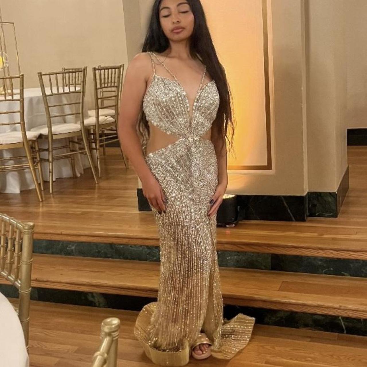 gorgeous crystal prom dress, only worn once for my... | Depop, image size:1280x1280