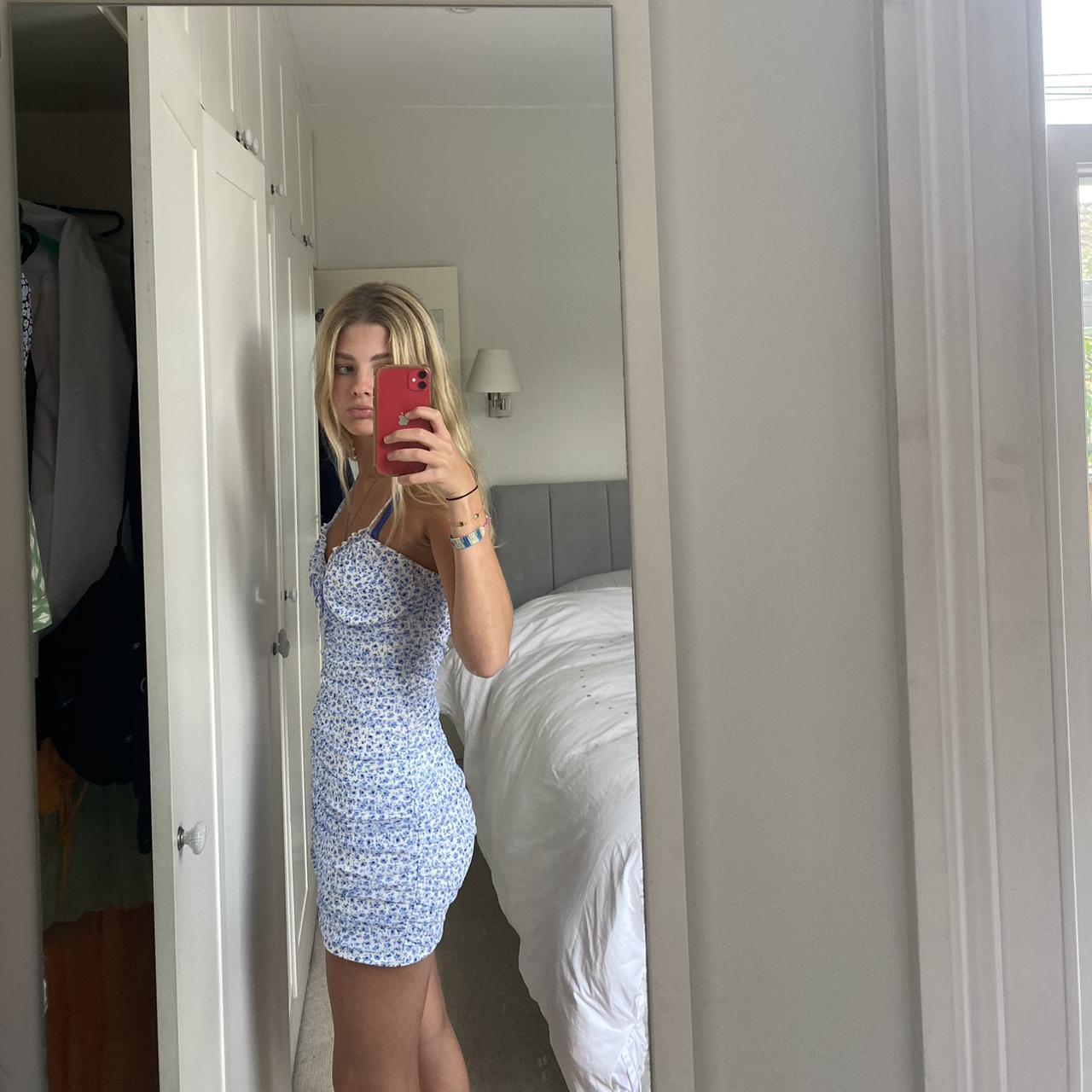 Really cute blue and white summer dress!! #summer... - Depop