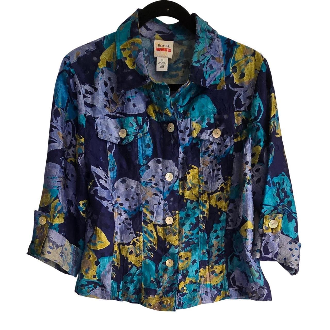 Ruby Rd. Women's Lightweight Jacket - Blue/Yellow… - image 1