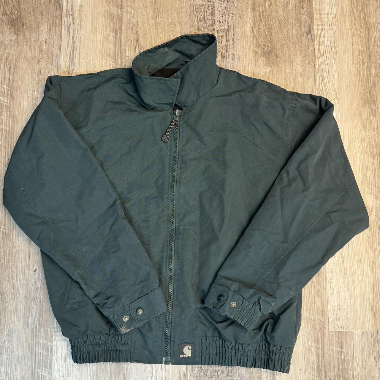 VNTG MEN’S MEDIUM CARHARTT GREEN JACKET - Depop