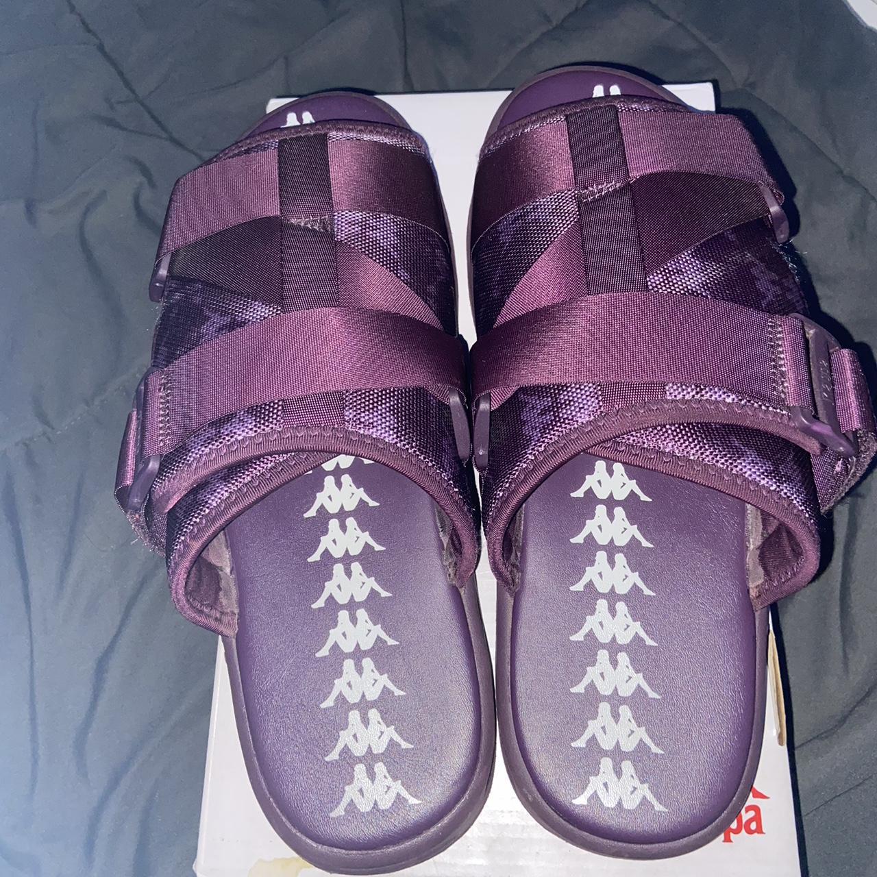 Purple & White Kappa Slides Brand New Size 12 -... - Depop