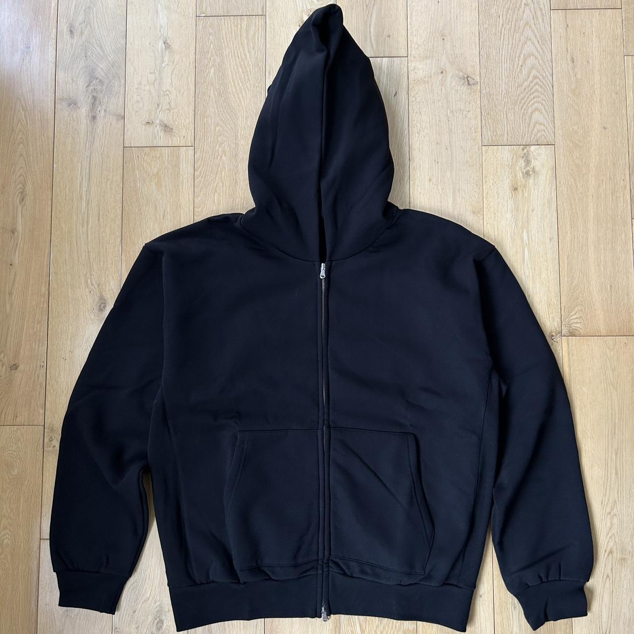 Heavyweight zip up black hoodie blanks Boxy fit, 450... Depop