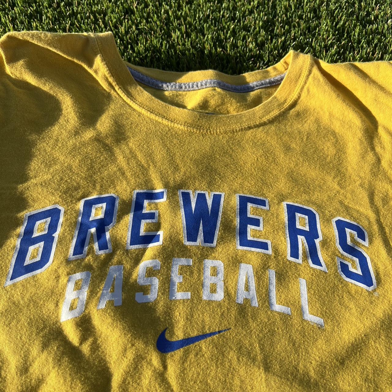 Vintage XXL Nike team, yellow brewers baseball | Depop