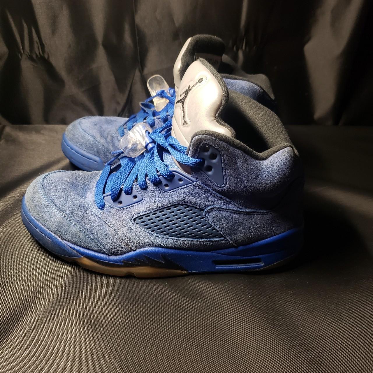 jordan retro 5 blue suede men's shoe