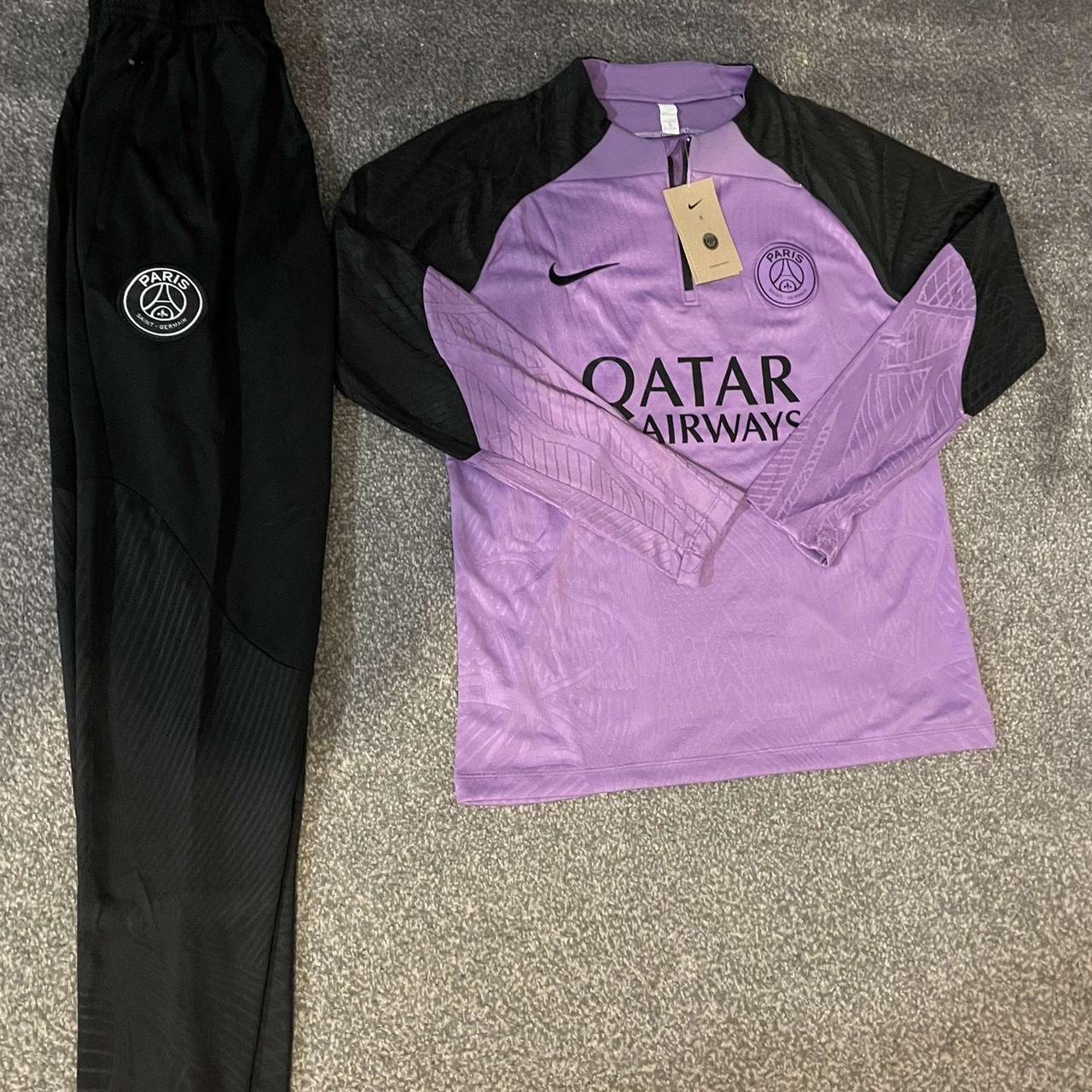 black and purple psg tracksuit
