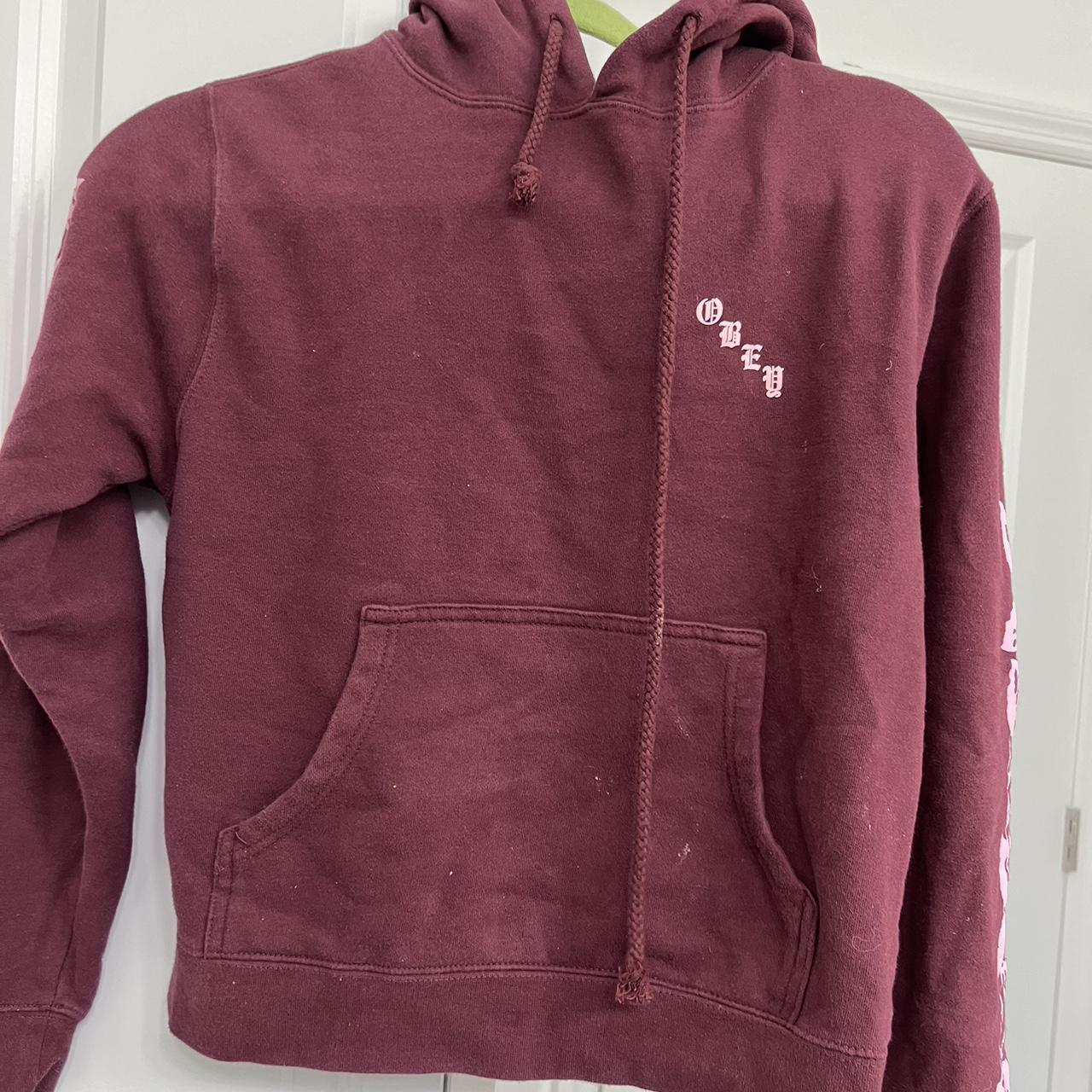 Burgundy obey hoodie best sale