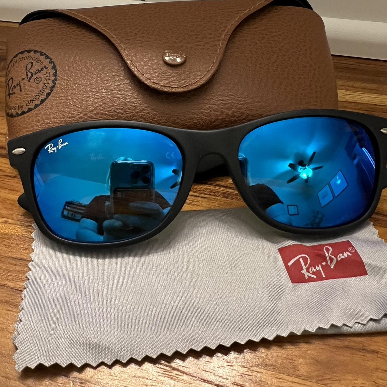 Ray-Ban RB2132 New Wayfarer Classic Sunglasses with Black outlet Frame Blue Lenses