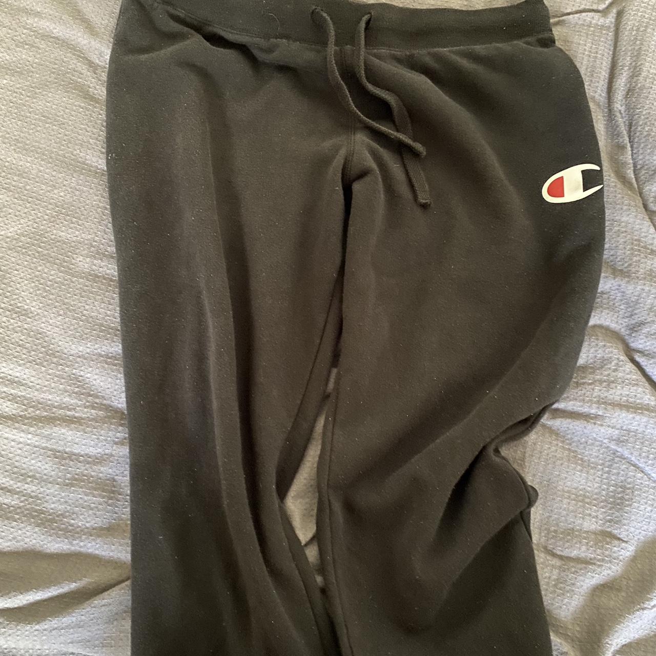 XL Black Champion Trackies good condition - worn... - Depop