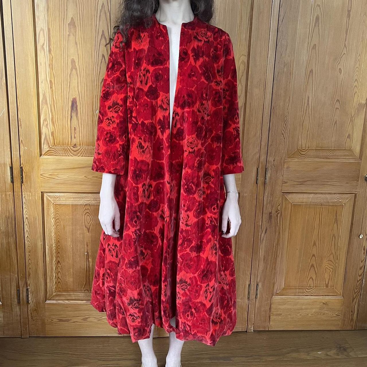 Red Velvet Bubble Hem Coat Vintage Pat Premo