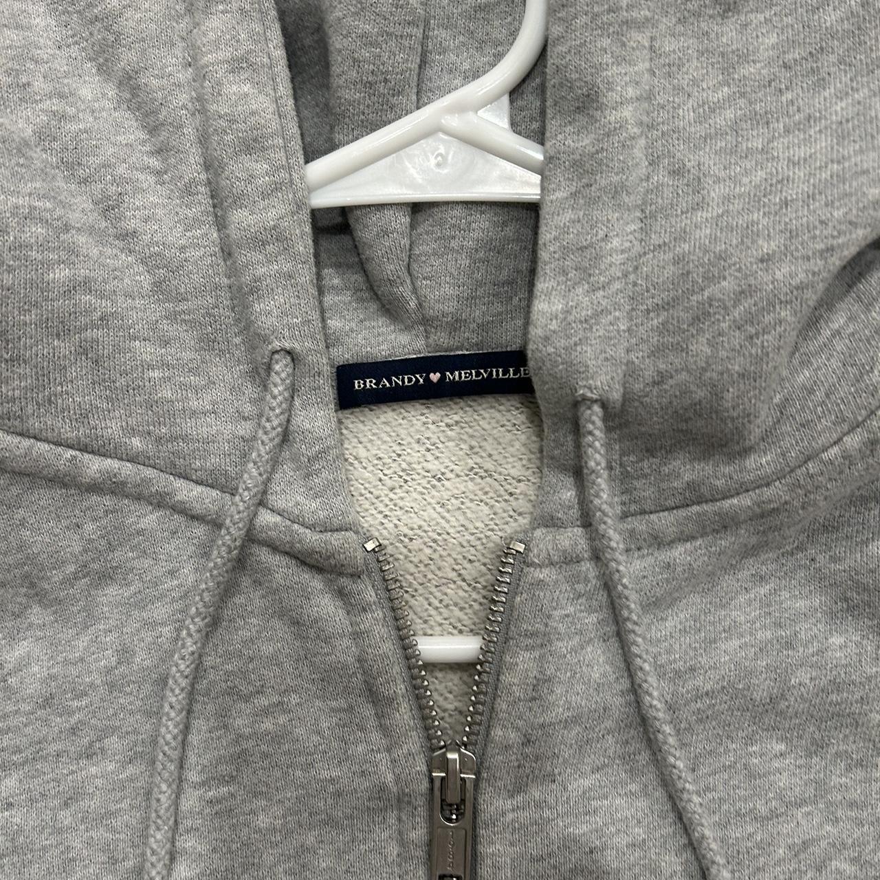 BRANDY MELVILLE cropped grey zip up hoodie (last
