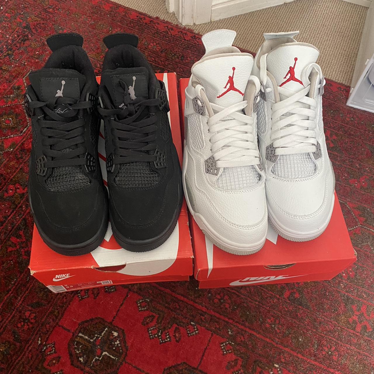 tan and black jordan 4s