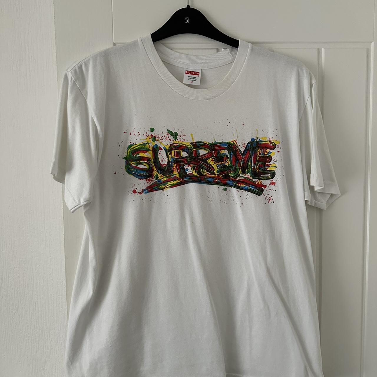 Supreme Paint splatter logo T-shirt , Size medium...