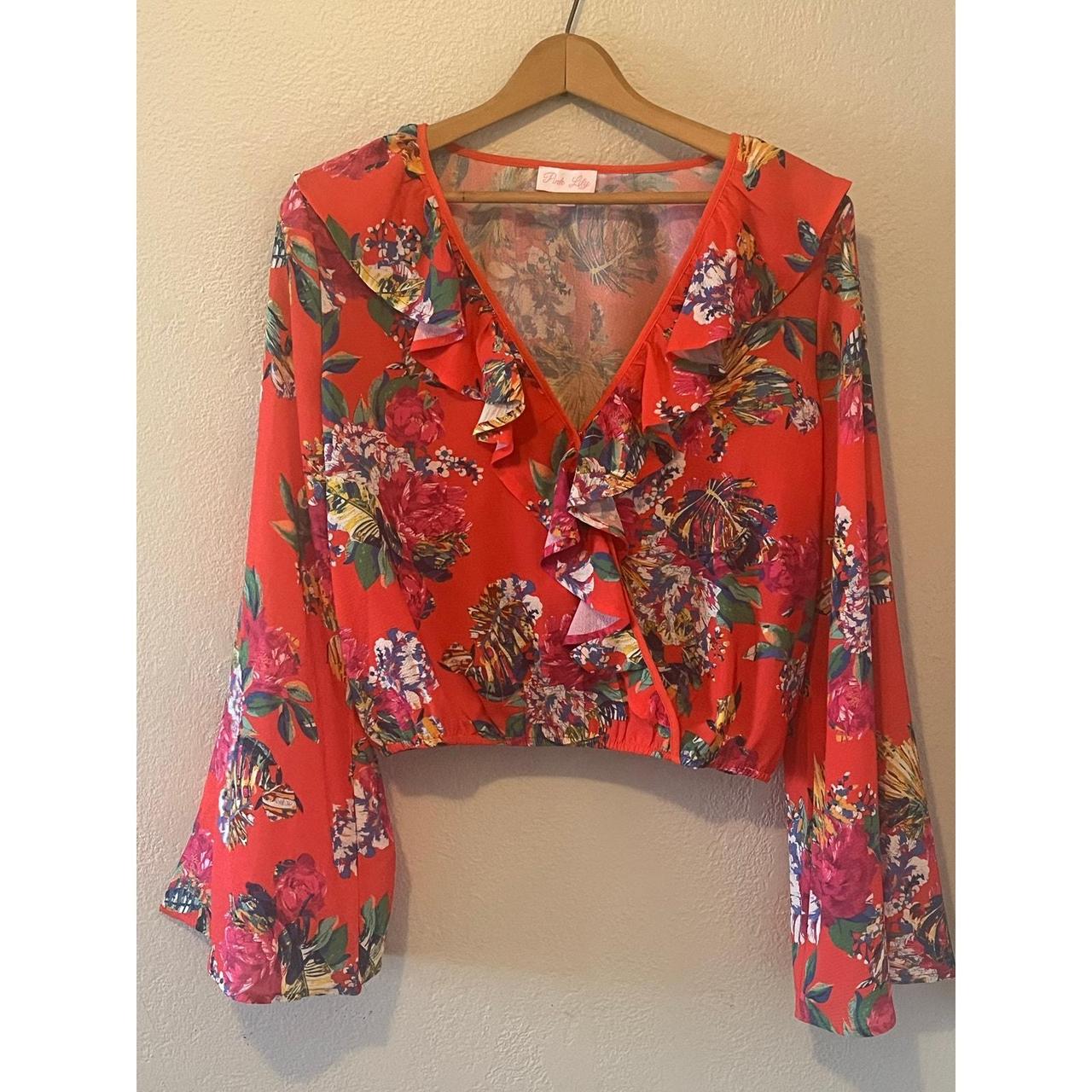 Source Unknown Women's Blouse - Red/Multi - M – W… - image 1