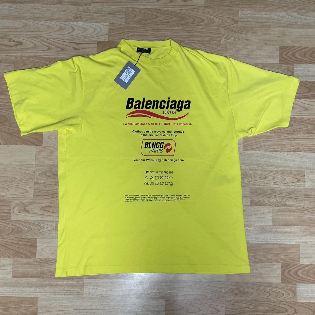 Balenciaga yellow hot sale t shirt