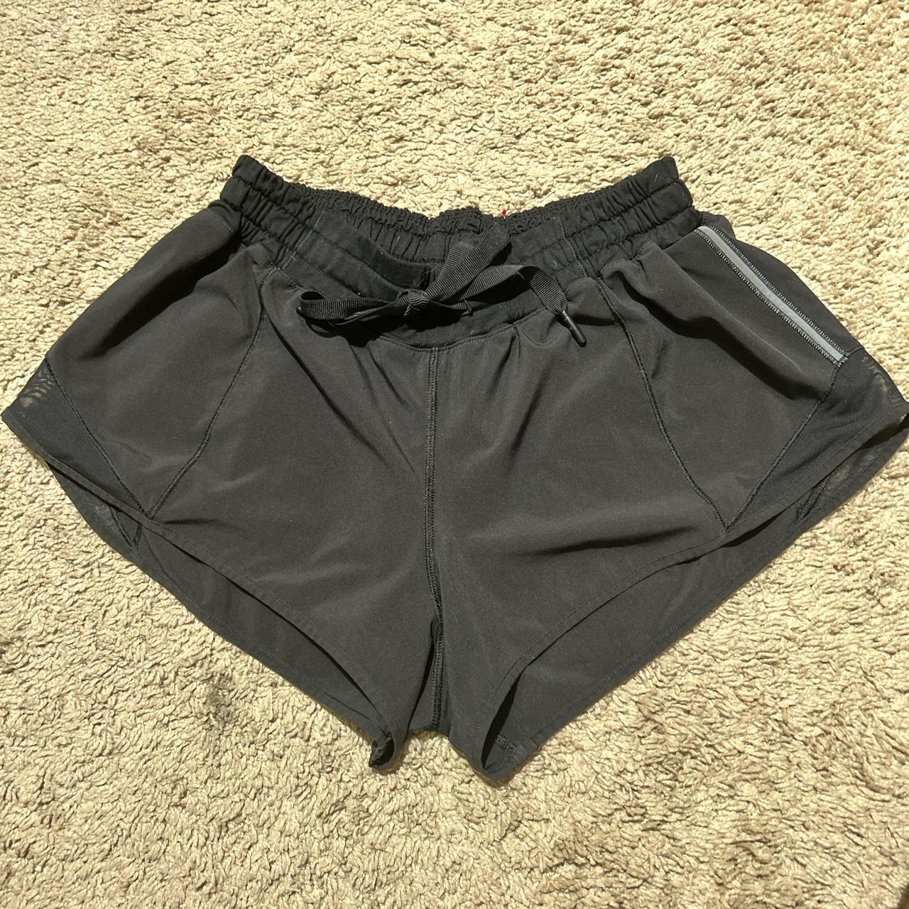 black lululemon shorts with tie in front. size 6 - Depop