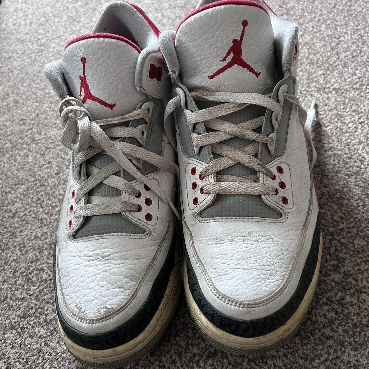 jordan 3's white and red