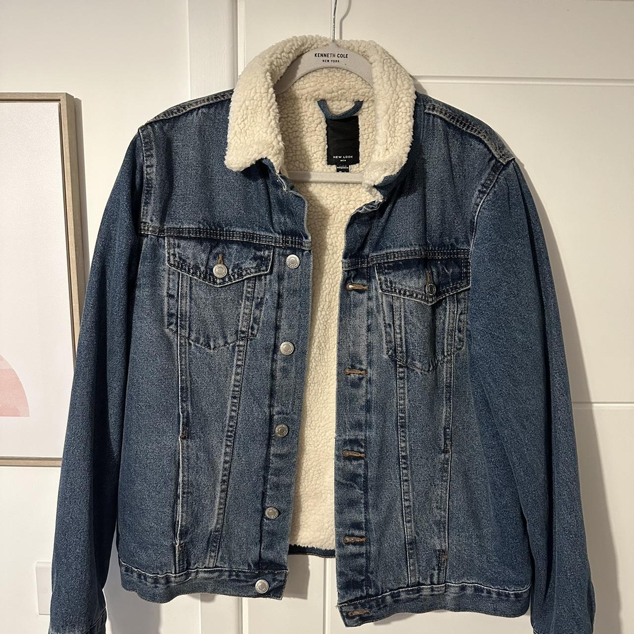 Jean jacket with wooly liner - Depop