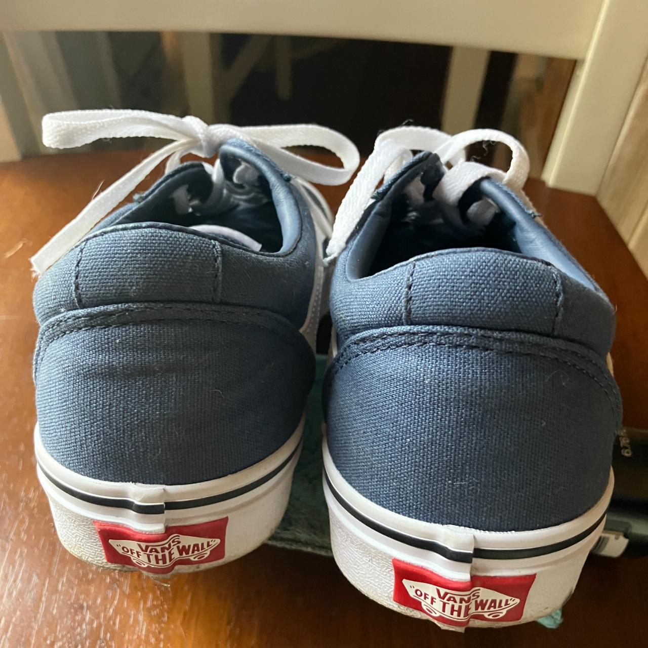 Slate blue Vans size 7. Worn once. In excellent... - Depop