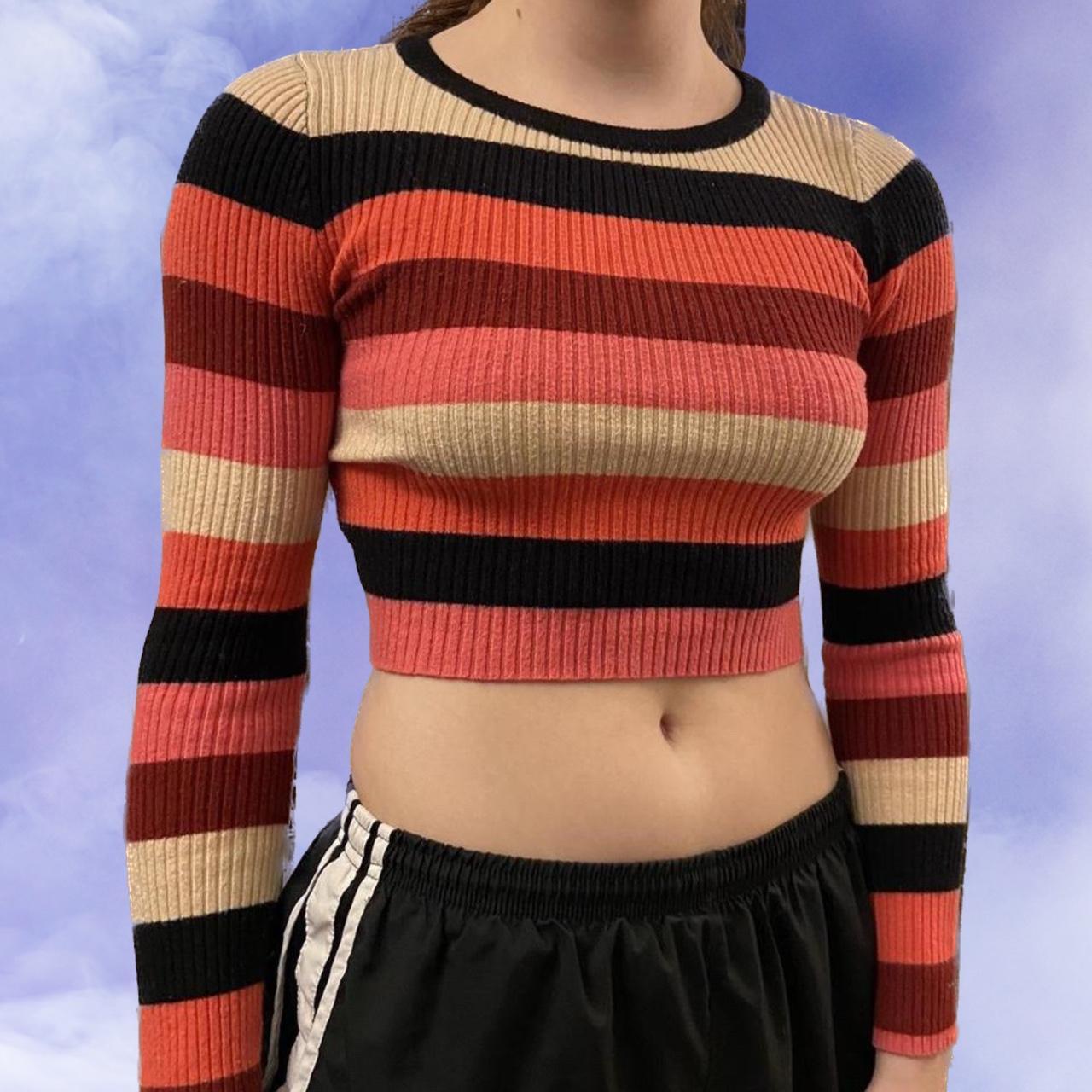 Forever 21 striped cropped sweater Super plush Depop