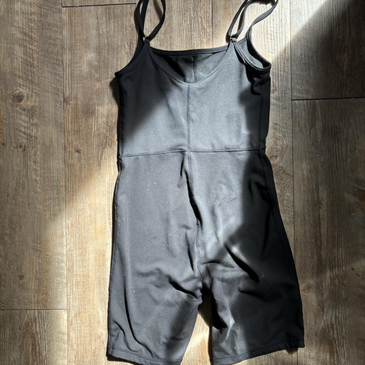 black athletic romper rarely worn fits small from... - Depop