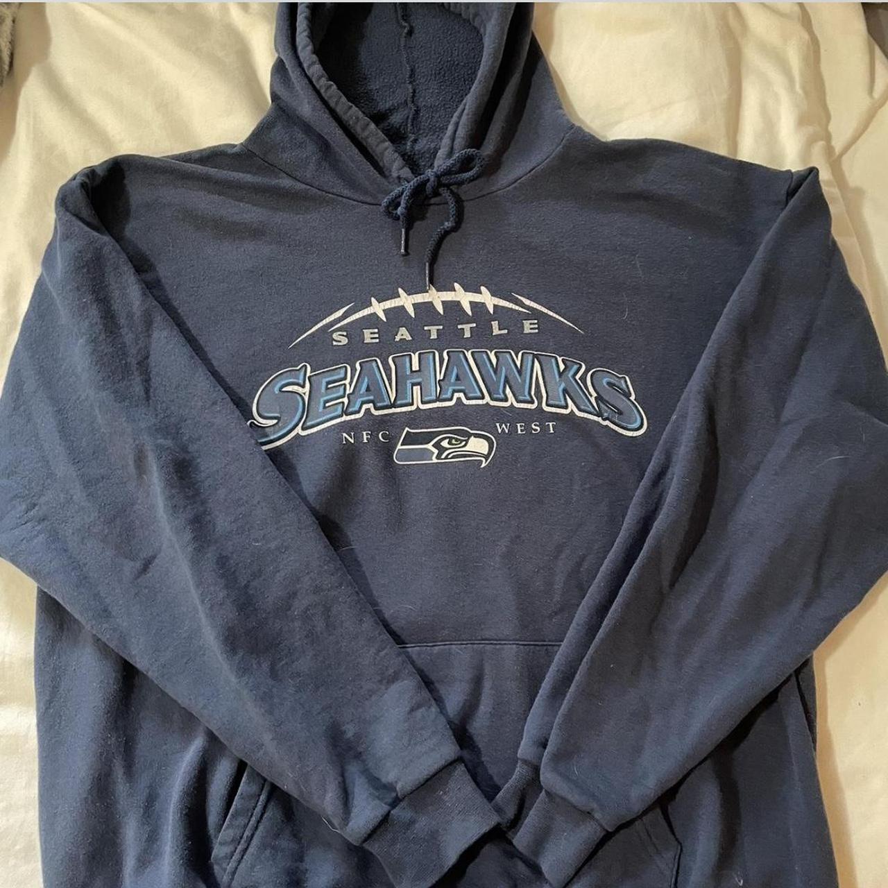 large vintage seattle seahawks hoodie, great... - Depop