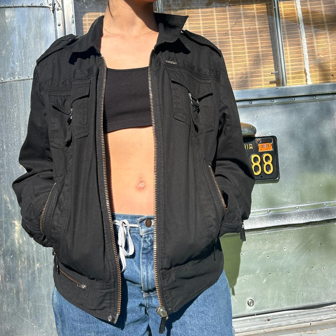 Large vintage black Diesel bomber Jacket, good | Depop