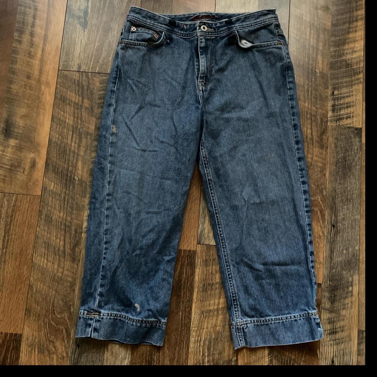 eddie bauer denim women jeans small with very small... - Depop