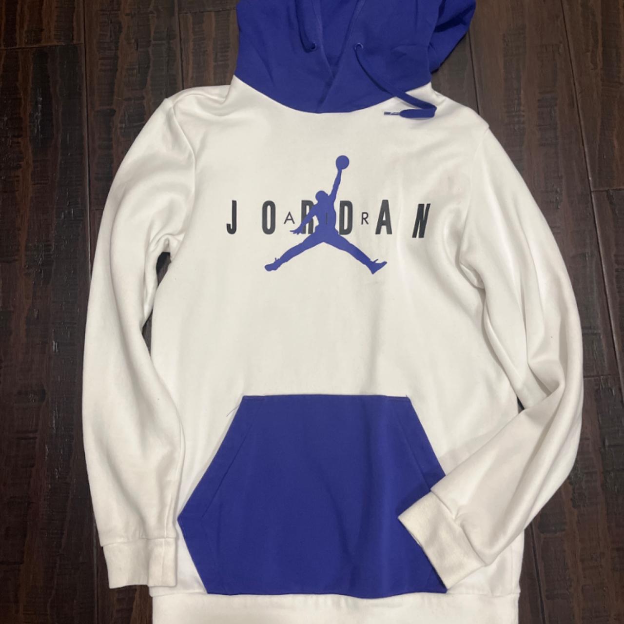 white and purple jordan hoodie
