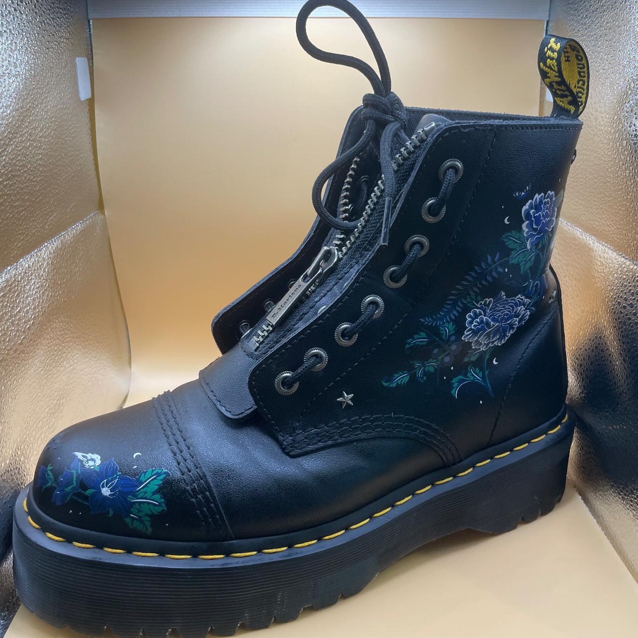 Platform Boots Blue Floral Doc Martens Sinclair Floral Martens