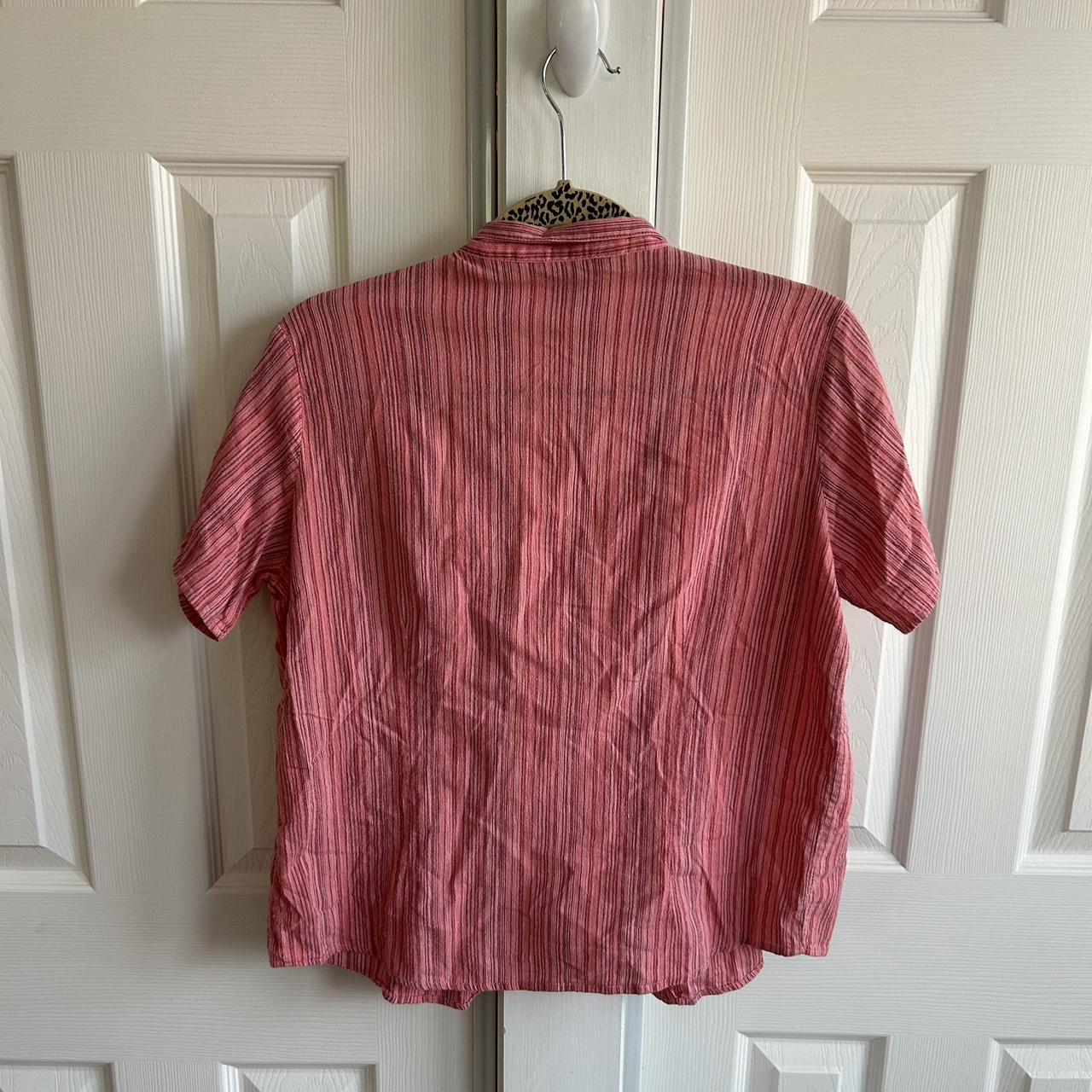 Pink striped button down!!! Adorable for layering or... - Depop