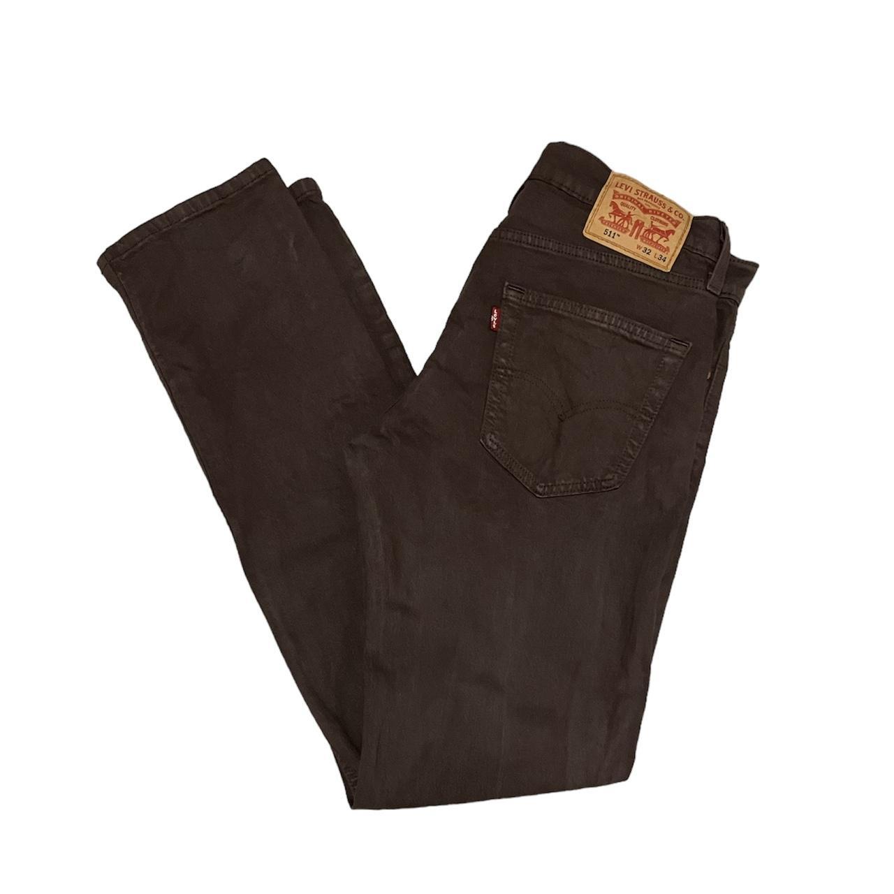 Levi s 511 Slim Fit Jeans 32W x 34L Dark brown Depop