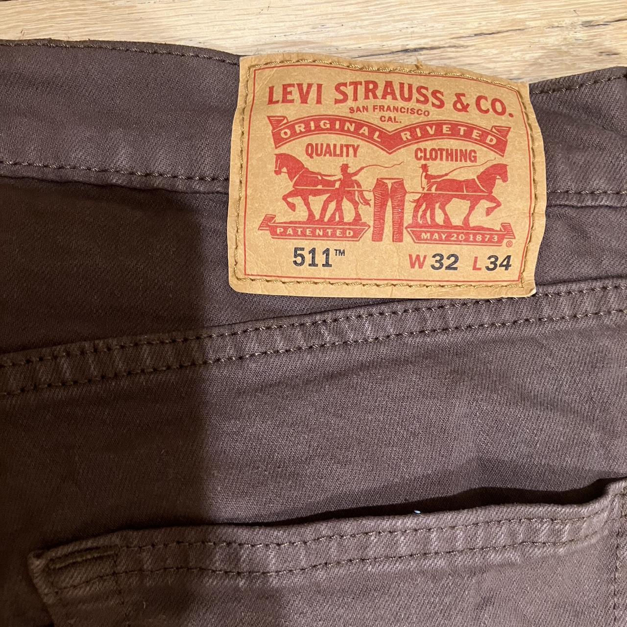 Levi’s 511 Slim Fit Jeans - 32W x 34L Dark brown... - Depop