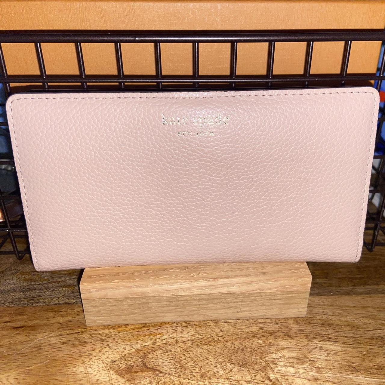 Kate Spade staci large slim bifold wallet chalk factory pink