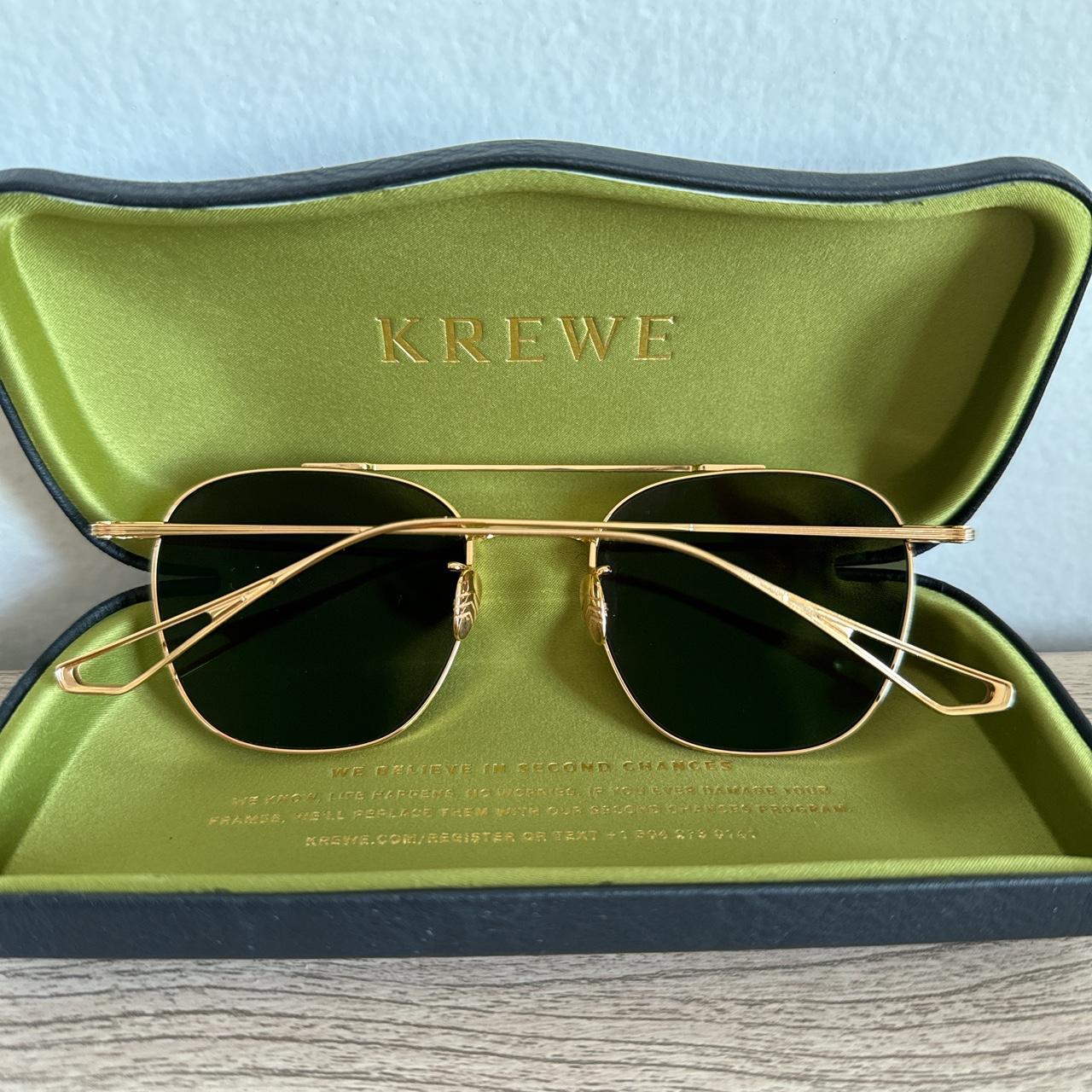 Krewe Earhart Sunglasses / Gold Green 24k titanium... Depop