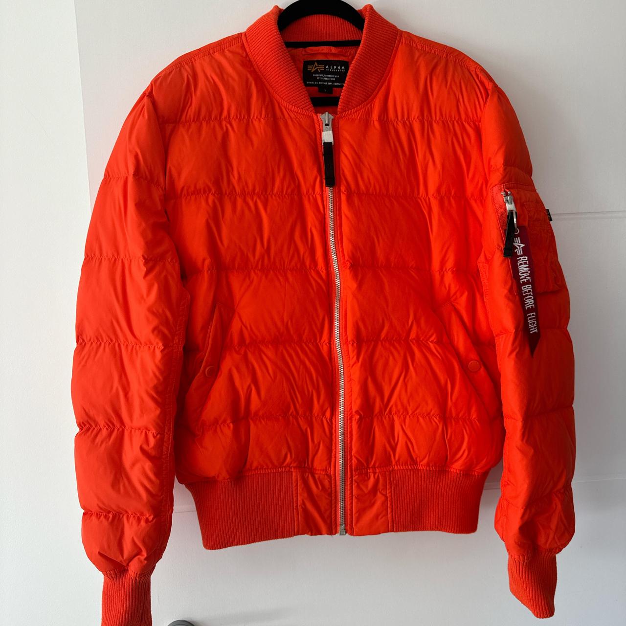 Orange alpha industries bomber jacket size L Depop