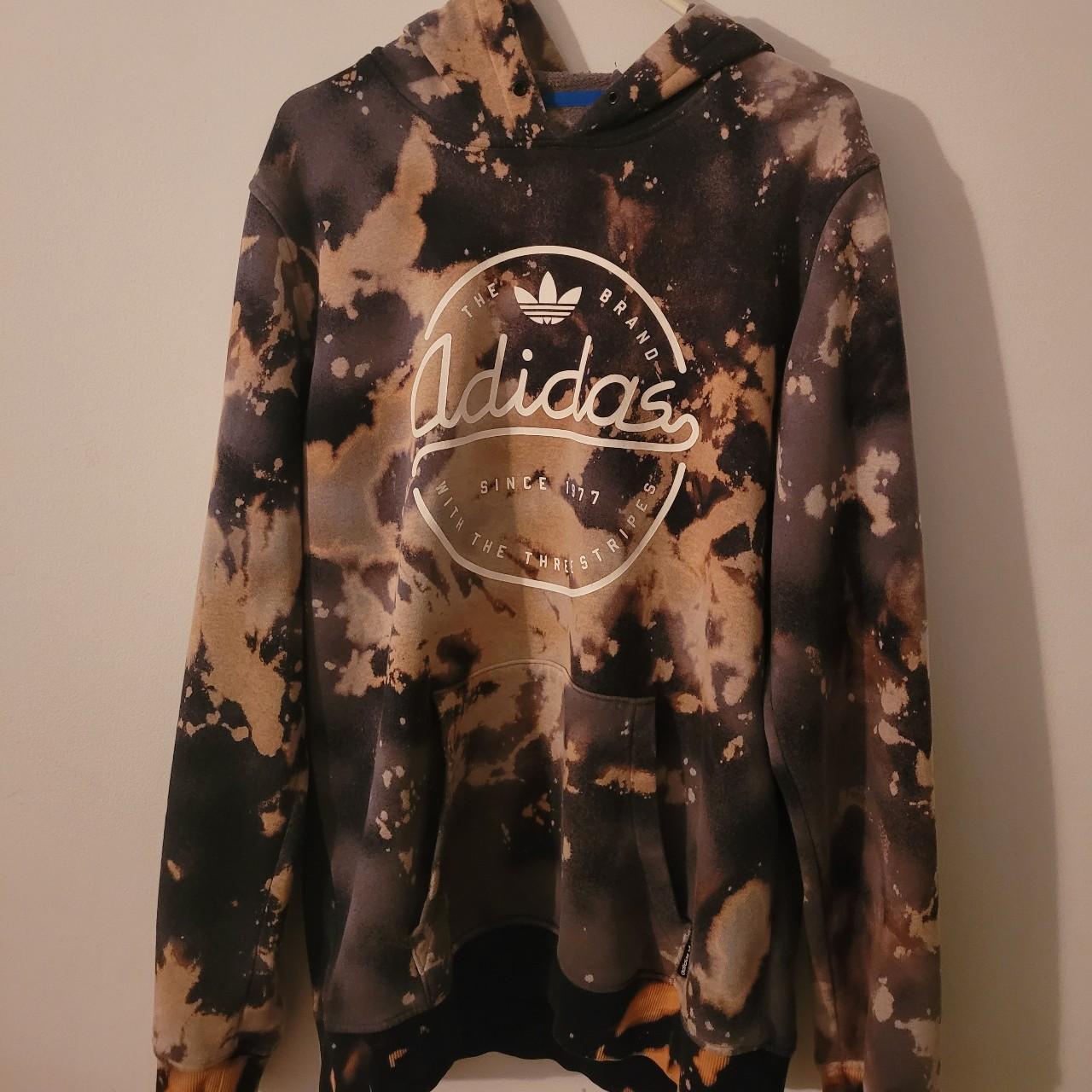 Bleach Tie dye Adidas Hoodie. The hoodie was Depop