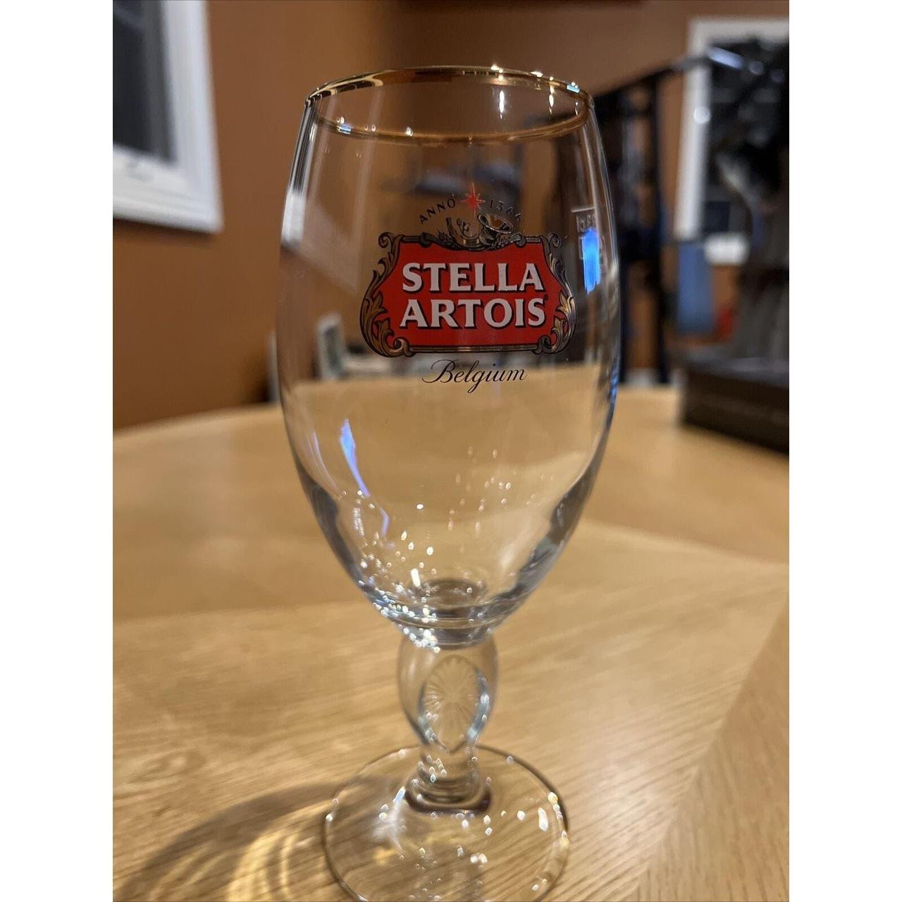 Stella Artois Belgium Gold Rim Large Beer Glass... - Depop