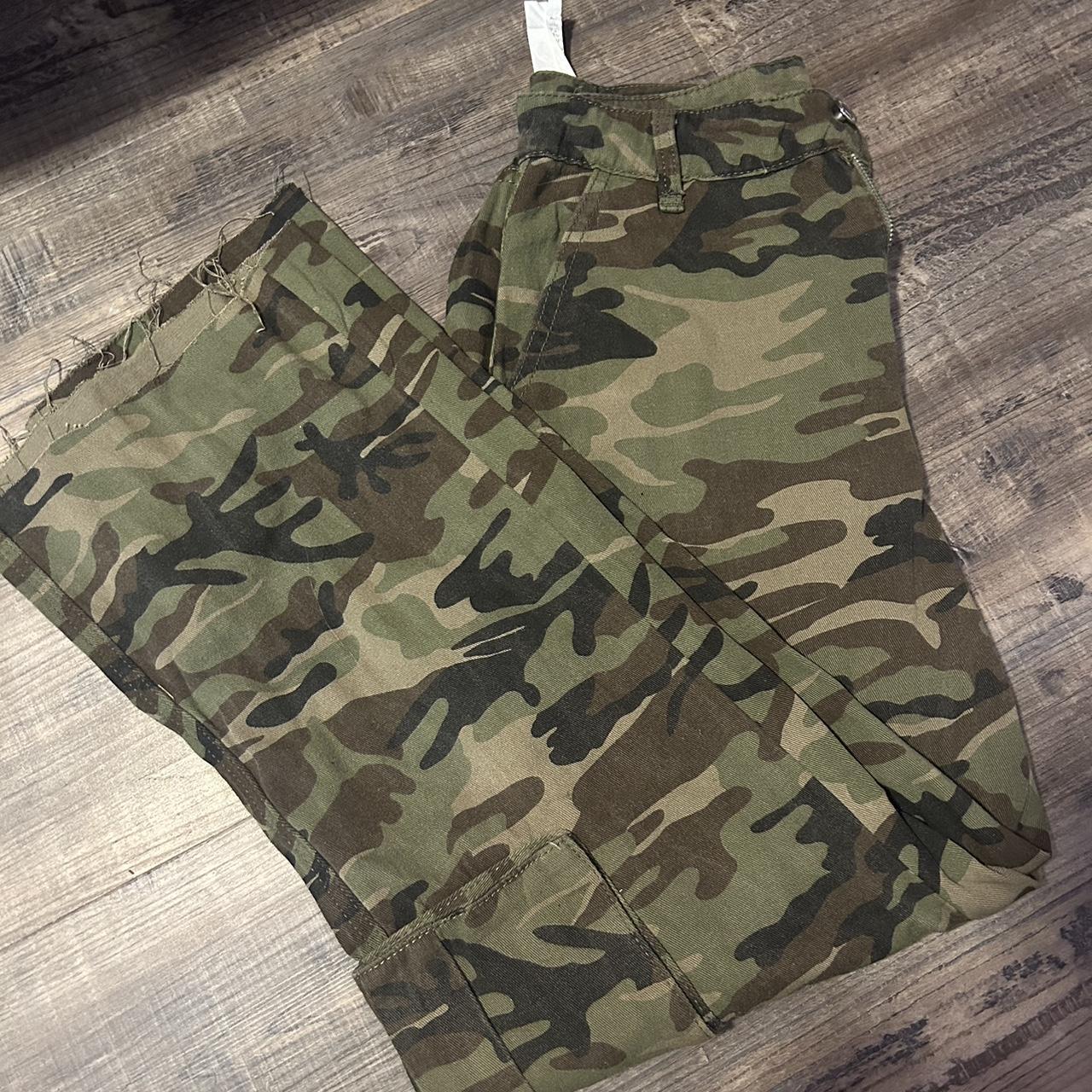 camo cargos, not sure where they are from. worm once... - Depop