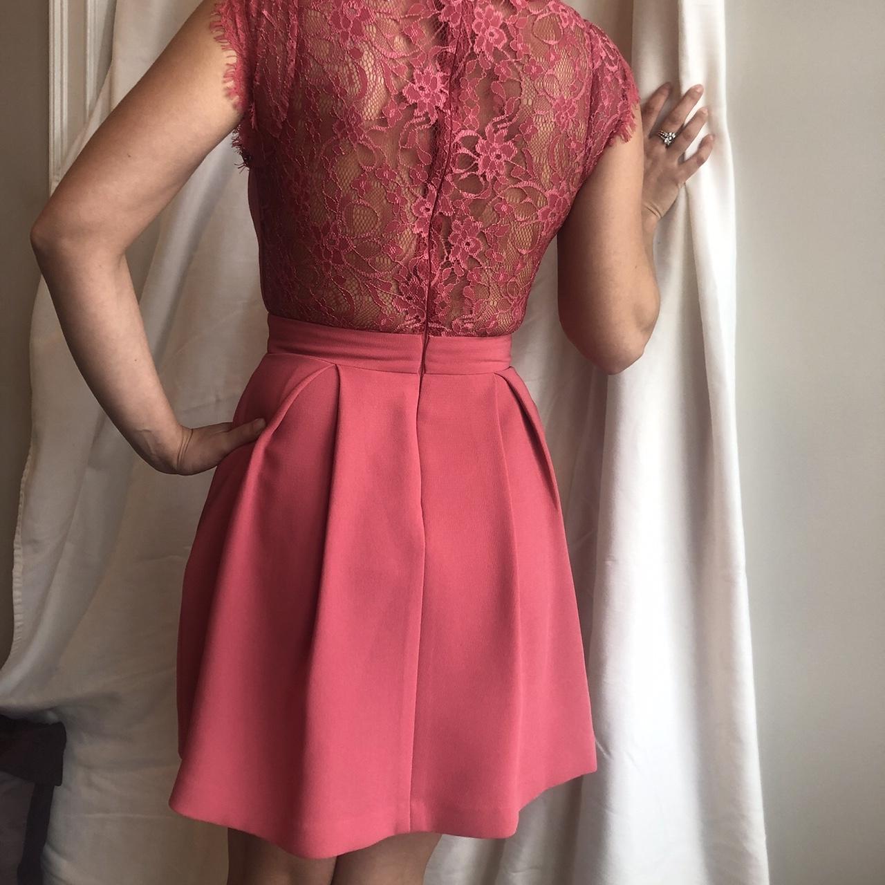 BCBG Pink Lace Inset Cocktail Dress HAS POCKETS Depop