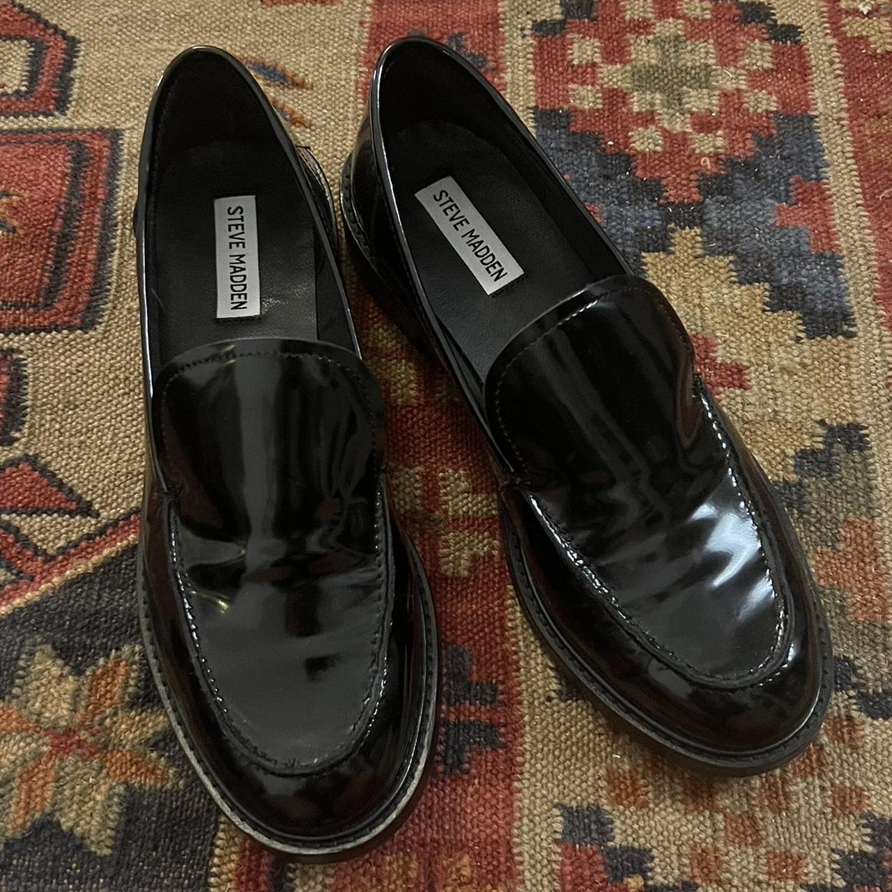 Steve Madden Women's Black Loafers Depop