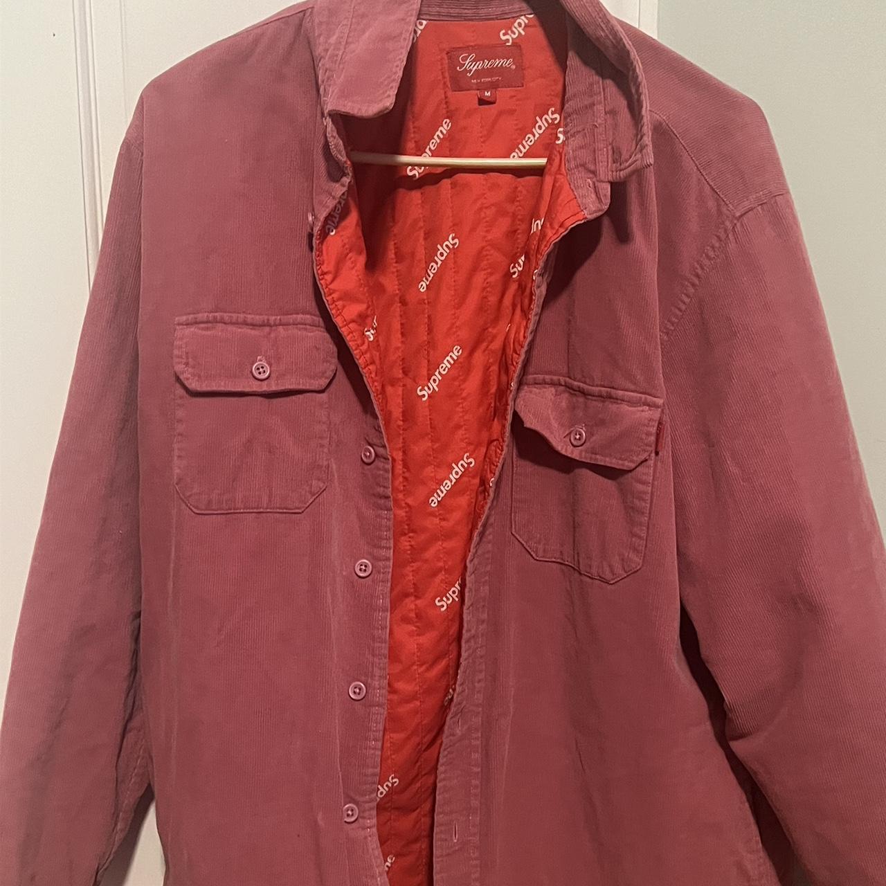 Supreme Pink Corduroy Jacket Size Medium - Depop