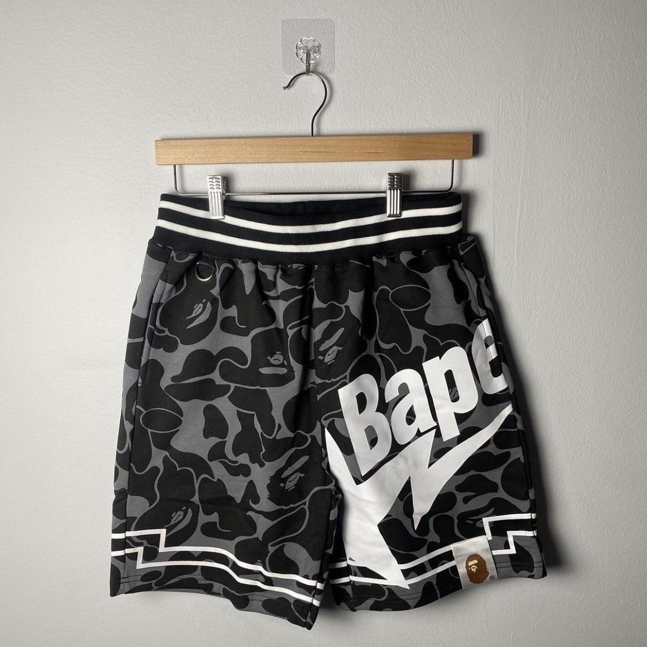 Black and white bape 2024 shorts