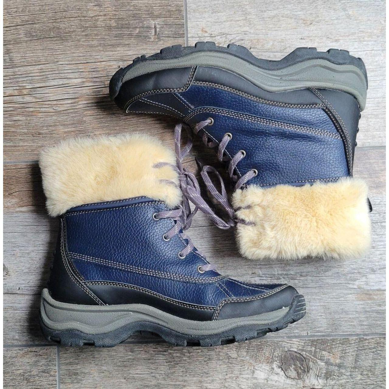 Clarks Mazlyn Arctic Duck Snow Boots Navy Leather. Depop